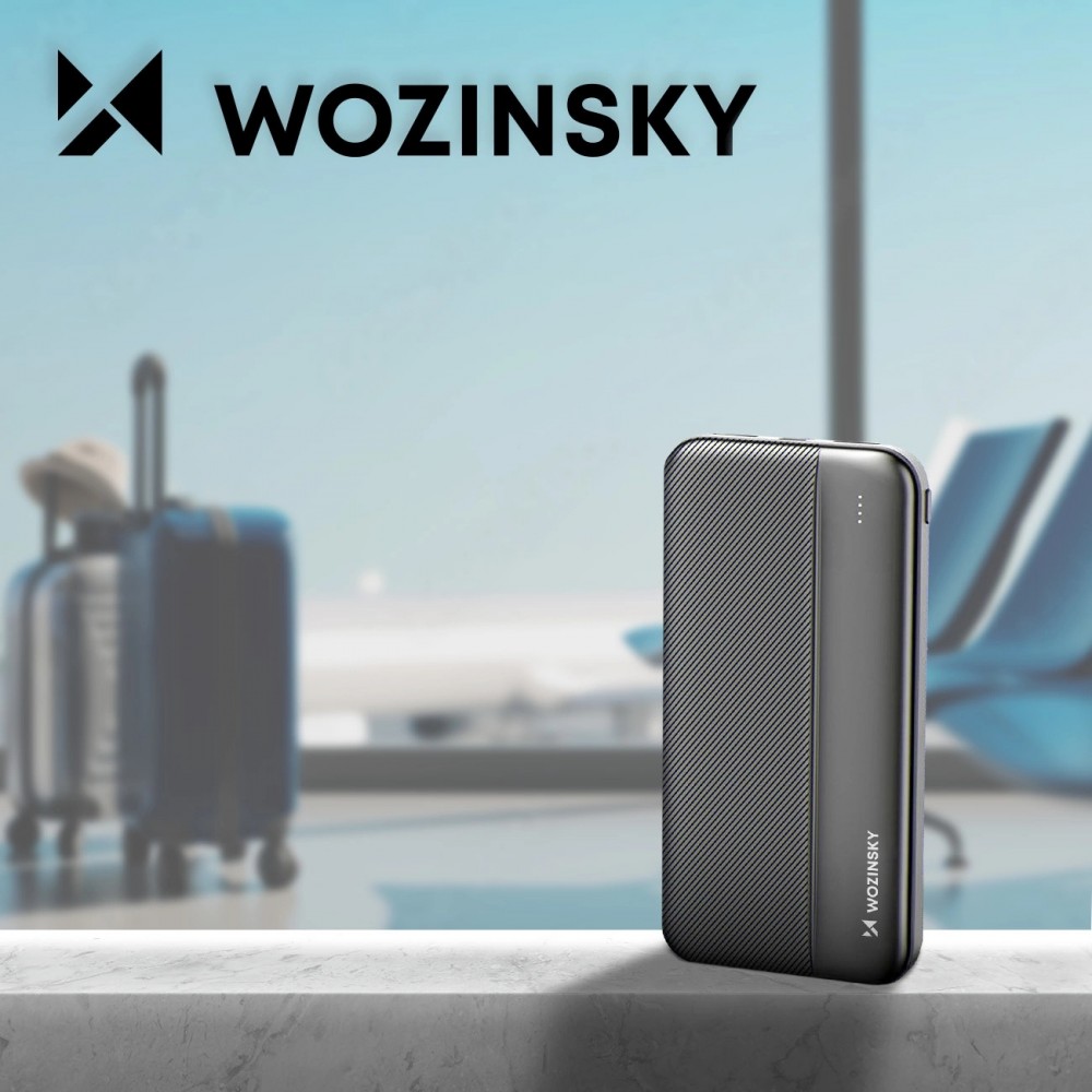 Batterie Externe Power Bank Wozinsky Li-Po 10000mAh USB-A / USB-C / Micro USB - Noir