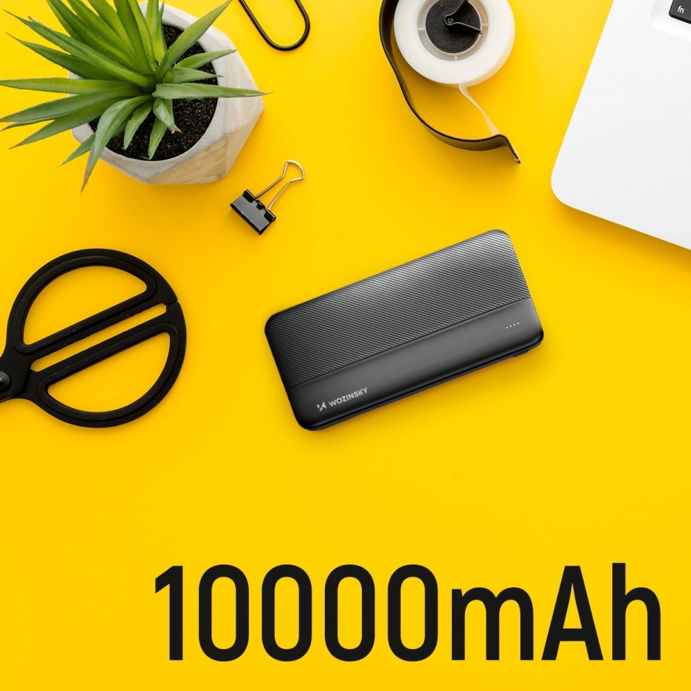 Batterie Externe Power Bank Wozinsky Li-Po 10000mAh USB-A / USB-C / Micro USB - Noir