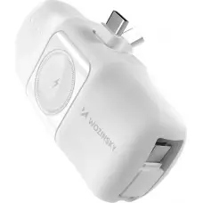 Batterie Externe Wozinsky WF16-YCS 5000mAh 15W USB-C Mini avec Câble USB-C Intégré et Chargeur Apple Watch - Blanc