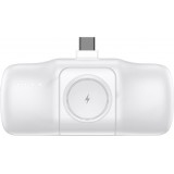 Batterie Externe Wozinsky WF16-YCS 5000mAh 15W USB-C Mini avec Câble USB-C Intégré et Chargeur Apple Watch - Blanc