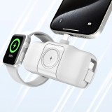 Batterie Externe Wozinsky WF16-YCS 5000mAh 15W USB-C Mini avec Câble USB-C Intégré et Chargeur Apple Watch - Blanc