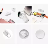 Batterie Externe Wozinsky WF16-YCS 5000mAh 15W USB-C Mini avec Câble USB-C Intégré et Chargeur Apple Watch - Blanc