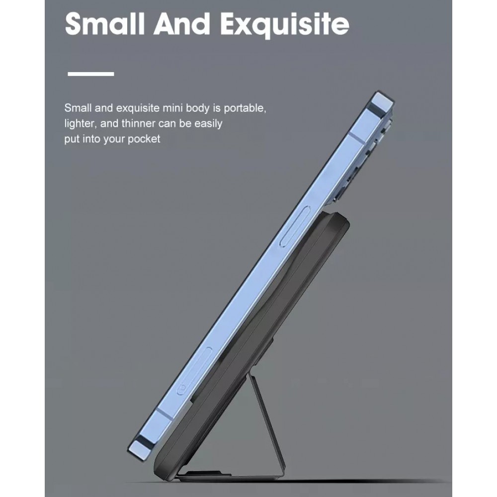 Batterie externe portable sans fil 2 en 1 MagSafe support téléphone 15W Power Bank (5000mAh) - Bleu clair