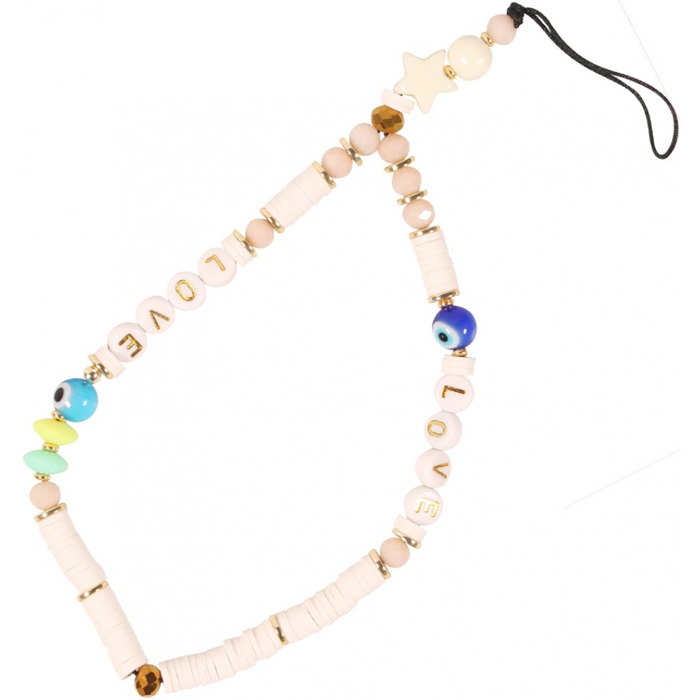 Bijou de téléphone universel / Pendentif bracelet à charms - N°70 - White sand beach