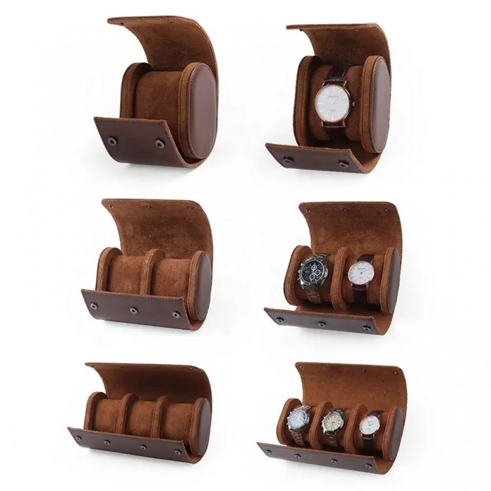 Boîte à montre de luxe et de haute qualité en similicuir et coussin de montre doux - 1 montre - Brun