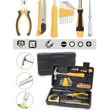 Praktische tragbare kompakte Werkzeugbox 25 Teile mit den wichtigsten Werkzeugen - Gelb