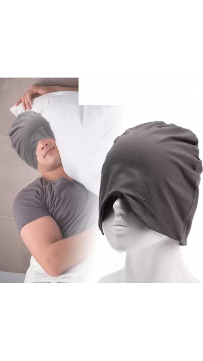 Schlafm&uuml;tze und winddichtes, atmungsaktives Augenmaske f&uuml;r Reisen und Camping - Dunkelgrau