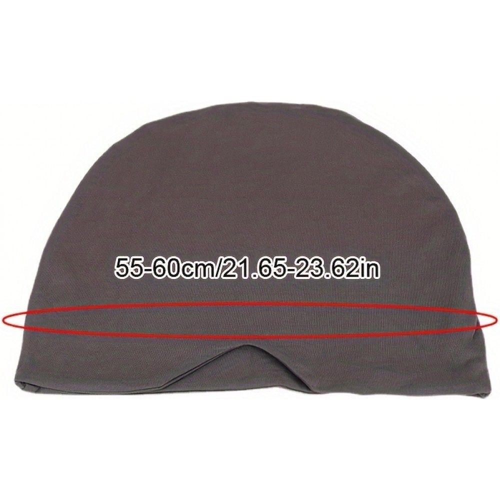 Bonnet de nuit et masque pour les yeux coupe-vent doux respirant pour le sommeil voyage camping - Gris fonc&eacute;