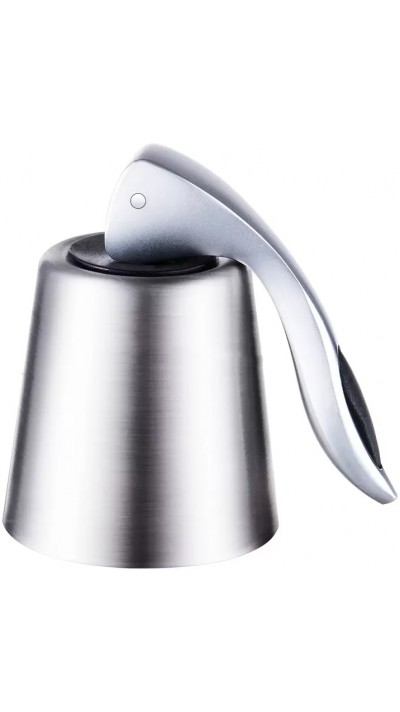 Bouchon universel pour bouteilles de vin en acier inoxydable élégant et de haute qualité - Argent