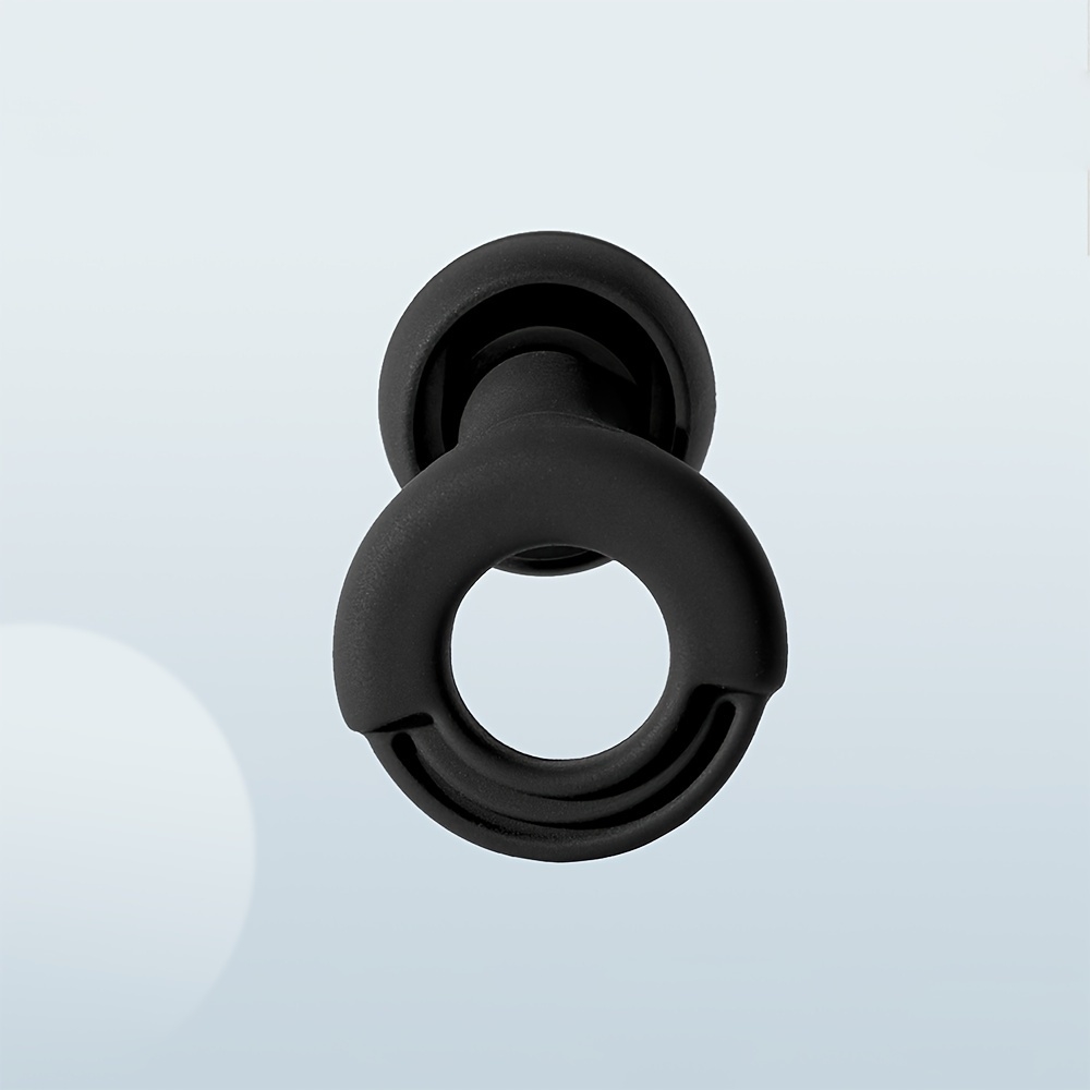 Bouchons d'oreilles loop en silicone (3 tailles d'embout) réutilisables avec étui de rangement - Noir