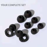 Bouchons d'oreilles loop en silicone (3 tailles d'embout) réutilisables avec étui de rangement - Noir
