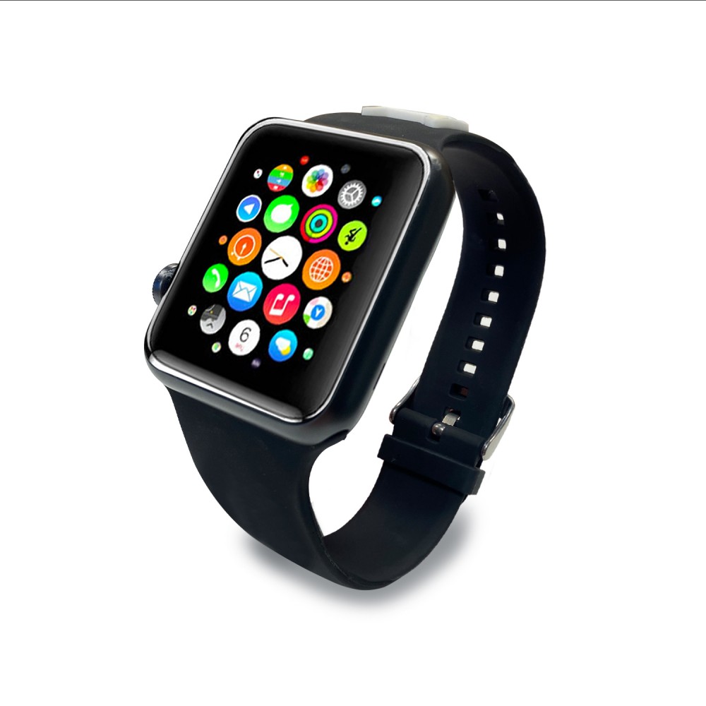 Bracelet Karl Lagerfeld en silicone noir soft touch avec tête de Choupette en relief - Noir - Apple Watch 44/45/46/49 mm / 49 mm