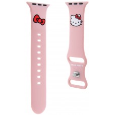 Bracelet ajustable Hello Kitty en silicone soft touch avec logo imprimé - Rose - Apple Watch 38/40/41/42 mm