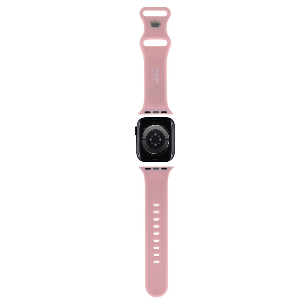 Bracelet ajustable Hello Kitty en silicone soft touch avec logo imprimé - Rose - Apple Watch 38/40/41/42 mm