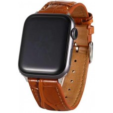 Bracelet crocodile brun - Apple Watch 44/45/46/49 mm