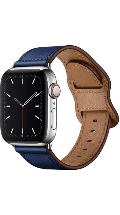 Bracelet cuir  bleu foncé - Apple Watch 38mm / 40mm / 41mm