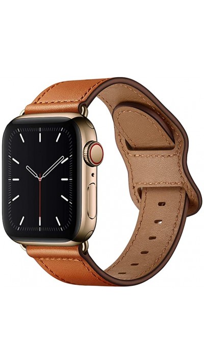 Bracelet cuir  brun clair - Apple Watch 44/45/46/49 mm