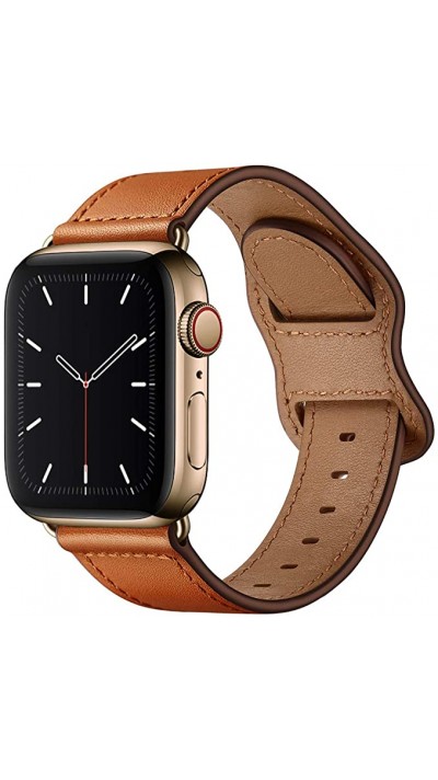 Bracelet cuir  brun clair - Apple Watch 38mm / 40mm / 41mm