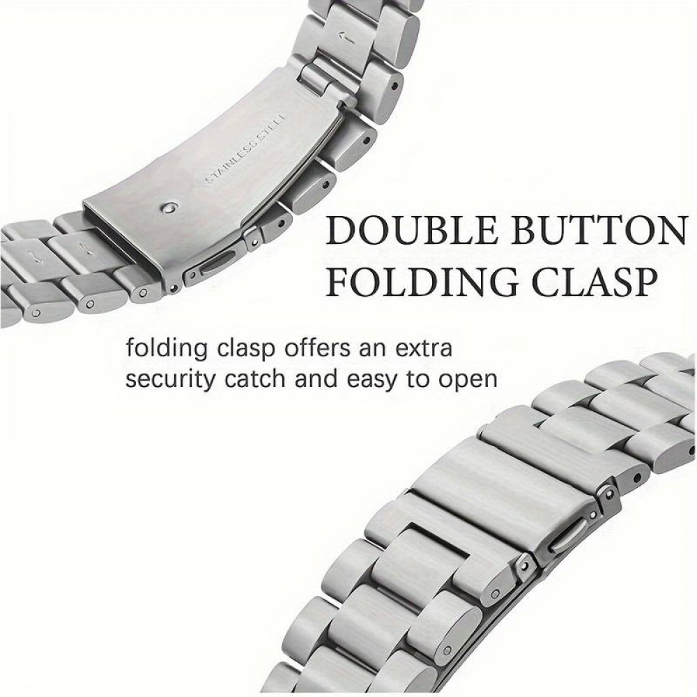 Bracelet en métal raffiné avec coque de protection en silicone TPU intégrée pour Apple Watch 49mm - Noir