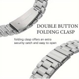 Bracelet en métal raffiné avec coque de protection en silicone TPU intégrée pour Apple Watch 49mm - Noir