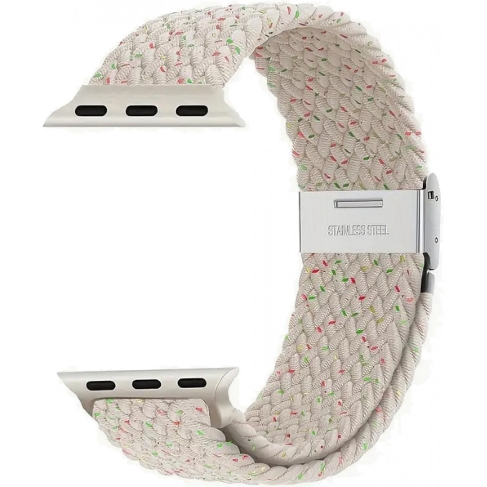 Bracelet en nylon élastique tressé avec des sangles extensibles pour Apple Watch - Champagne - Apple Watch 44/45/46/49 mm