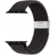 Bracelet en nylon élastique tressé avec des sangles extensibles pour Apple Watch - Noir - Apple Watch 44/45/46/49 mm