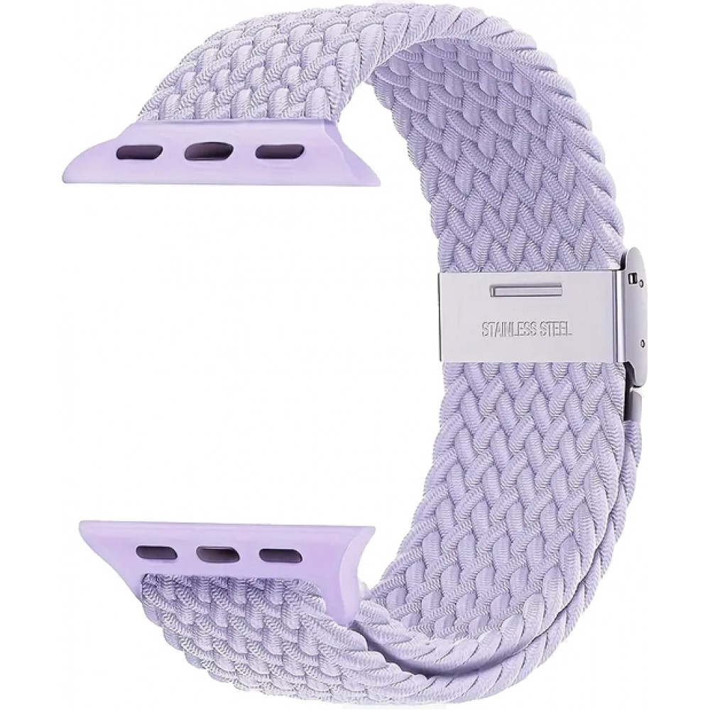 Elastisches Geflochtenes Nylonarmband mit Dehnbaren Riemen für Apple Watch - Hellviolett - Apple Watch 44/45/46/49 mm