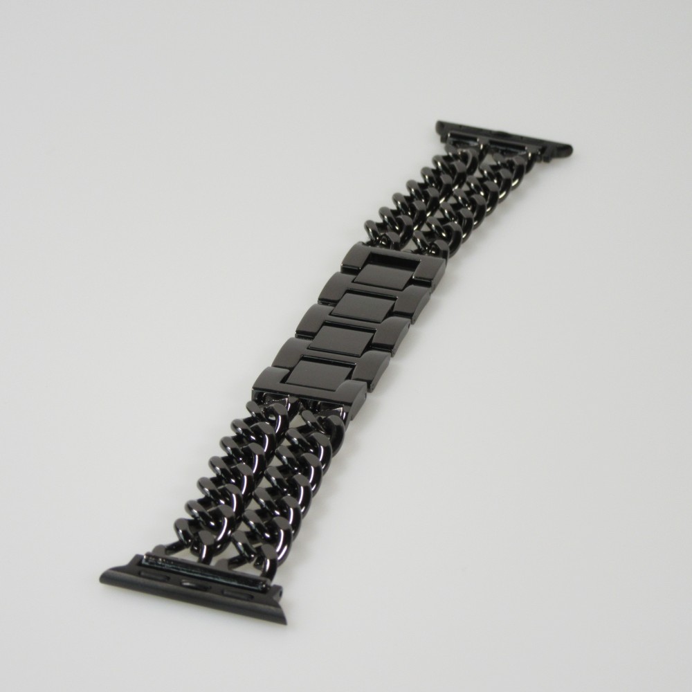 Bracelet luxueux en acier affiné avec fermoir invisible - Noir - Apple Watch 38/40/41/42 mm