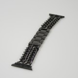 Bracelet luxueux en acier affiné avec fermoir invisible - Noir - Apple Watch 38/40/41/42 mm