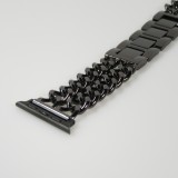 Bracelet luxueux en acier affiné avec fermoir invisible - Noir - Apple Watch 38/40/41/42 mm