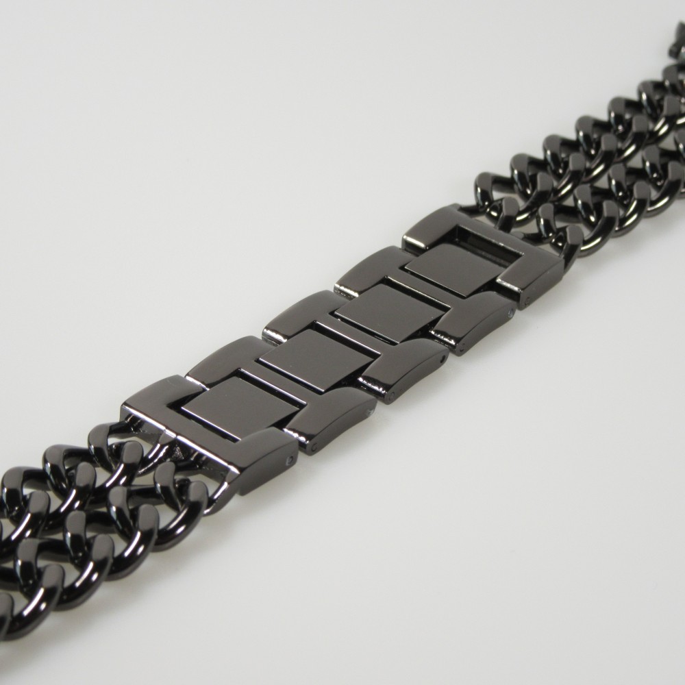 Bracelet luxueux en acier affiné avec fermoir invisible - Noir - Apple Watch 38/40/41/42 mm