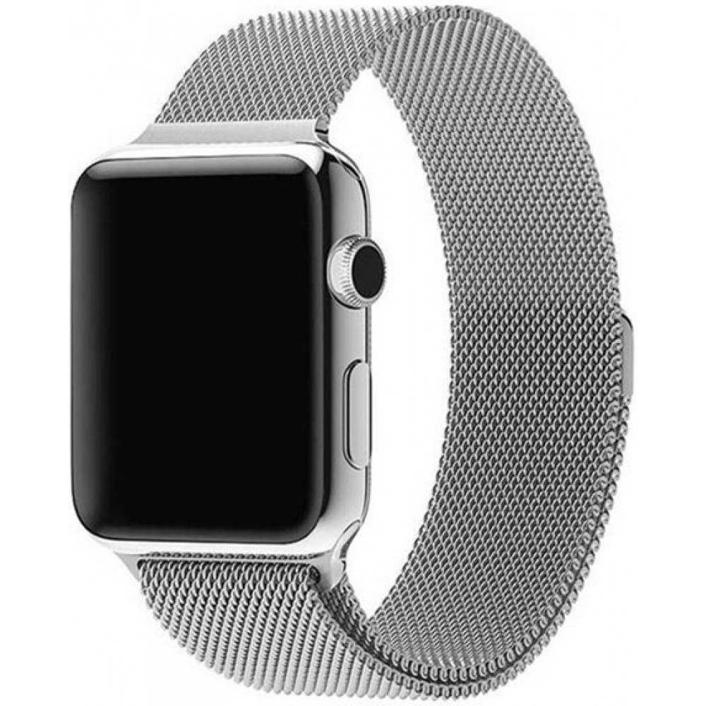 Bracelet milanais en acier argent - Apple Watch 44/45/46/49 mm