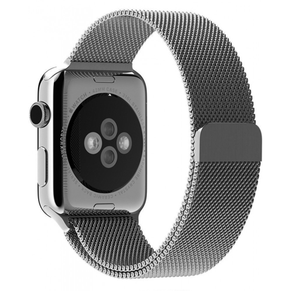 Bracelet milanais en acier argent - Apple Watch 44/45/46/49 mm