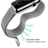Bracelet milanais en acier argent - Apple Watch 44/45/46/49 mm
