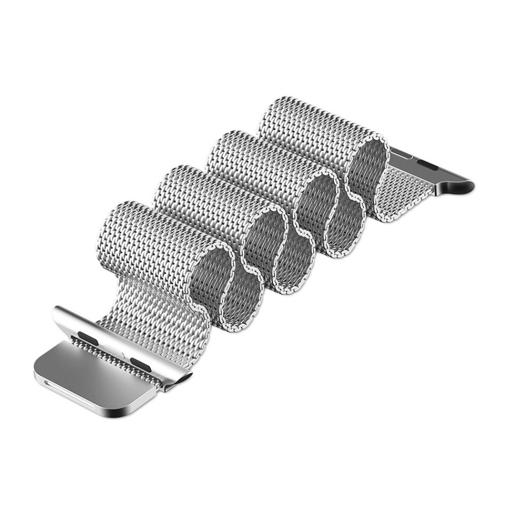 Bracelet milanais en acier argent - Apple Watch 44/45/46/49 mm