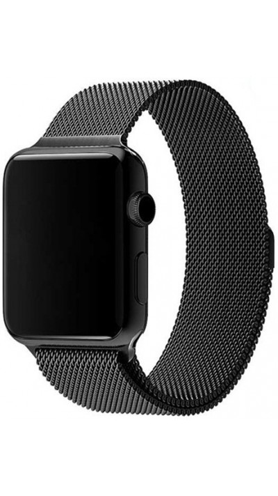 Bracelet milanais en acier noir - Apple Watch 44/45/46/49 mm