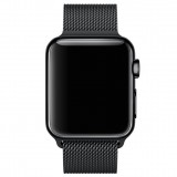 Bracelet milanais en acier noir - Apple Watch 44/45/46/49 mm