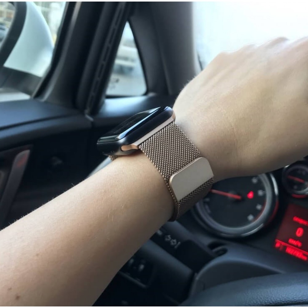 Bracelet milanais en acier or vintage - Apple Watch 44/45/46/49 mm