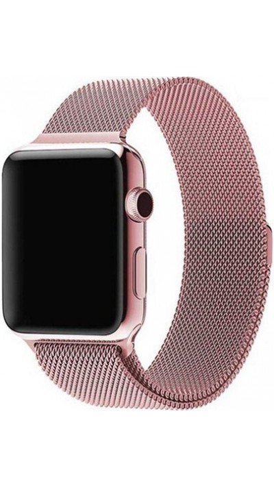 Bracelet milanais en acier rose - Apple Watch 44/45/46/49 mm