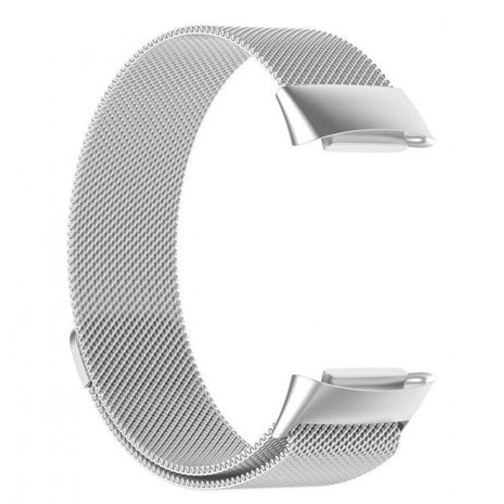 Bracelet milanais en acier (taille L) - Argent - Fitbit Charge 5 / 6