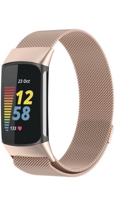 Bracelet milanais en acier (taille S) - Or vintage - Fitbit Charge 3 / 4