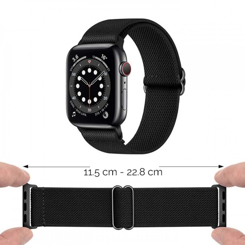 Bracelet nylon élastique sport, réglable, souple, lavable - Blanc - Apple Watch 38/40/41/42 mm