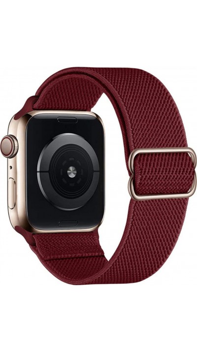 Bracelet nylon élastique sport, réglable, souple, lavable - Bordeau - Apple Watch 38/40/41/42 mm
