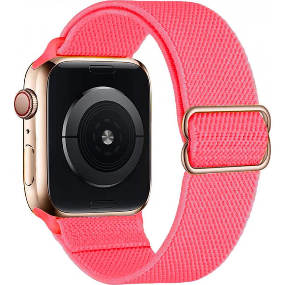 Bracelet nylon élastique sport, réglable, souple, lavable - Rose saumon - Apple Watch 38/40/41/42 mm