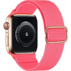Bracelet nylon élastique sport, réglable, souple, lavable - Rose saumon - Apple Watch 38/40/41/42 mm