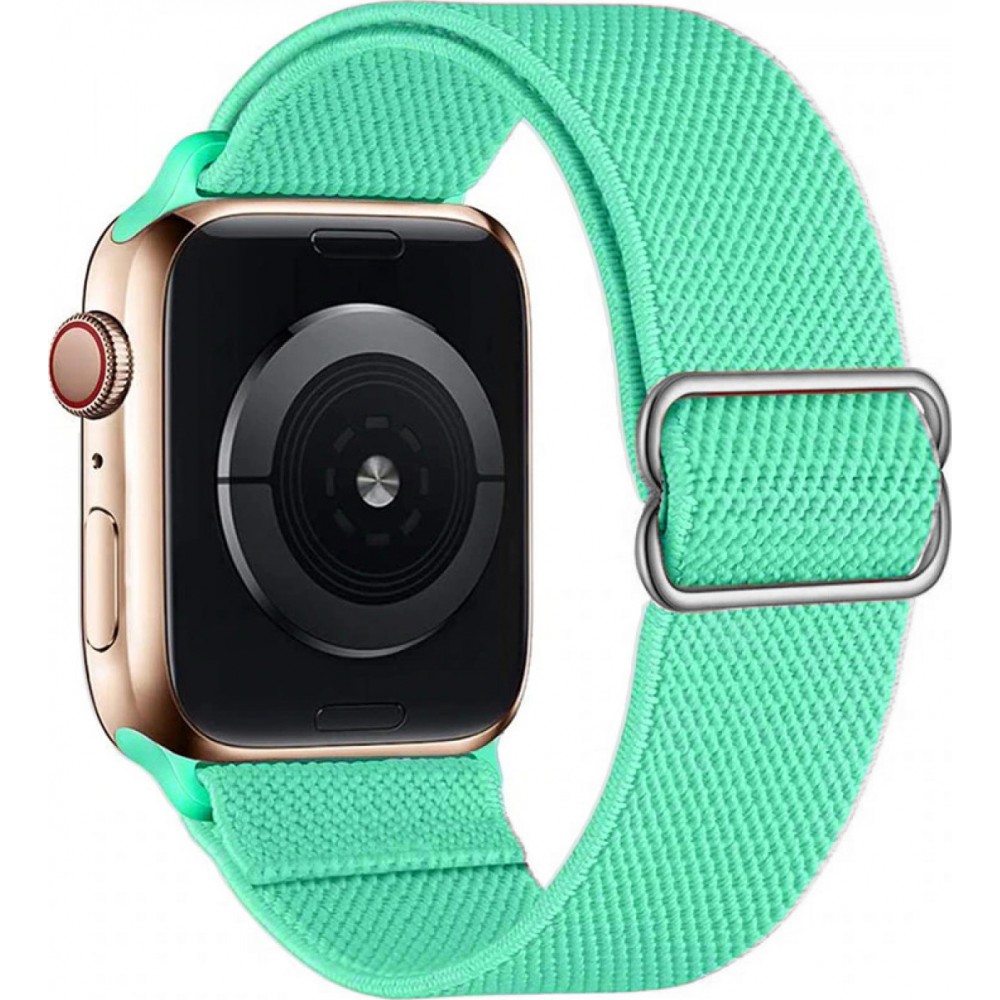 Bracelet nylon élastique sport, réglable, souple, lavable - Turquoise - Apple Watch 44/45/46/49 mm