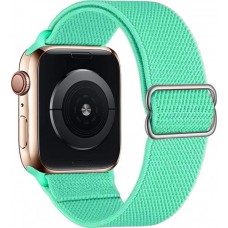 Bracelet nylon élastique sport, réglable, souple, lavable - Turquoise - Apple Watch 44/45/46/49 mm