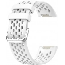 Bracelet silicone Fitbit Charge 5 / 6 SPORTY - Taille universelle - Blanc