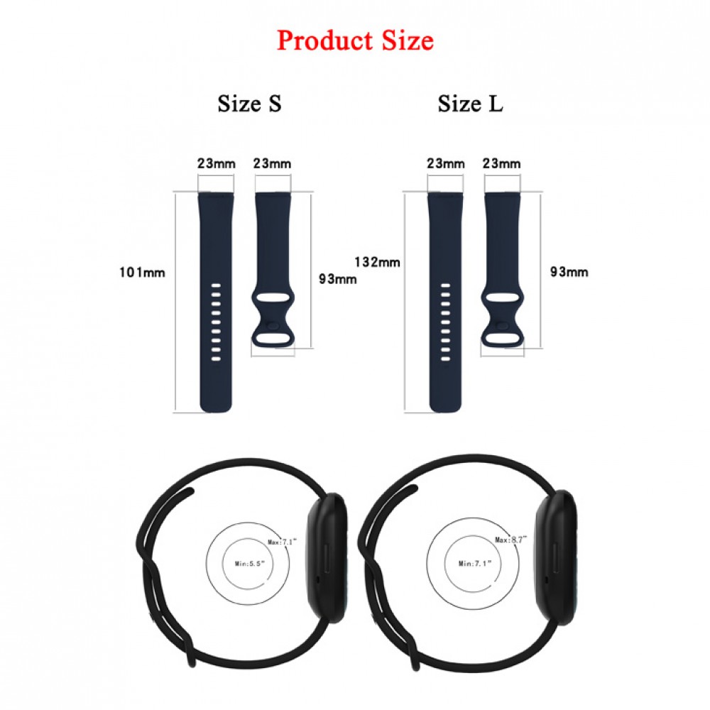 Bracelet silicone Fitbit Charge 5 / 6 - Taille S - Bleu pale - Fitbit Charge 5 / 6