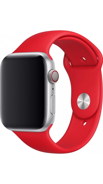 Bracelet sport en silicone rouge feu - Apple Watch 44/45/46/49 mm